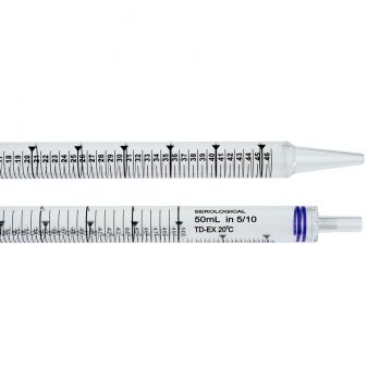 CELLTREAT 50 mL Serological Pipette, Purple, Bulk Packed, Sterile, 25 per Bag, 200 per Case